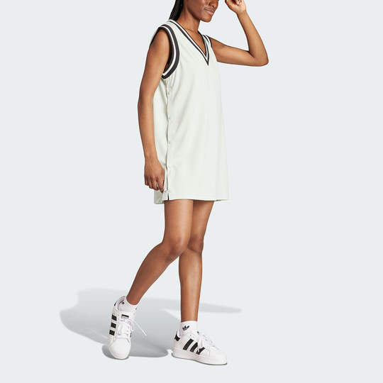 Adidas genuino trébol moda mujer vestido casual sin mangas con cuello en V IS5263