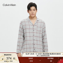 CK Underwear Autumn Winter Mens Fashion Casual Grisly Button Turned Collar Comfortable Home Long Sleeve Pyjamas NM1428O