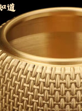 纯黄铜茶叶罐密i封储存罐高档小号五牛图存茶盒茶仓普洱醒茶工艺