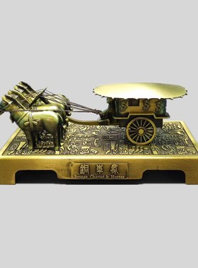 兵马俑铜车马摆件k西安特色旅游纪念品中国风金属工艺品马车礼物
