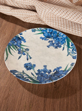 物兮物大师系列梵高玫瑰鸢尾花8寸骨瓷盘高颜值盘子菜盘餐具家用