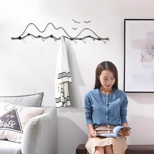 创意免打孔进门后挂衣钩帽子收纳黏钩轻奢入户墙上壁挂钥匙置物架 - 图2