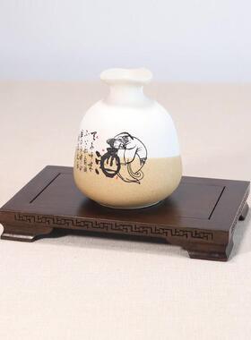 黑檀实木底座客厅摆件工艺品香薰花瓶佛像茶具酒坛木质托架可定制