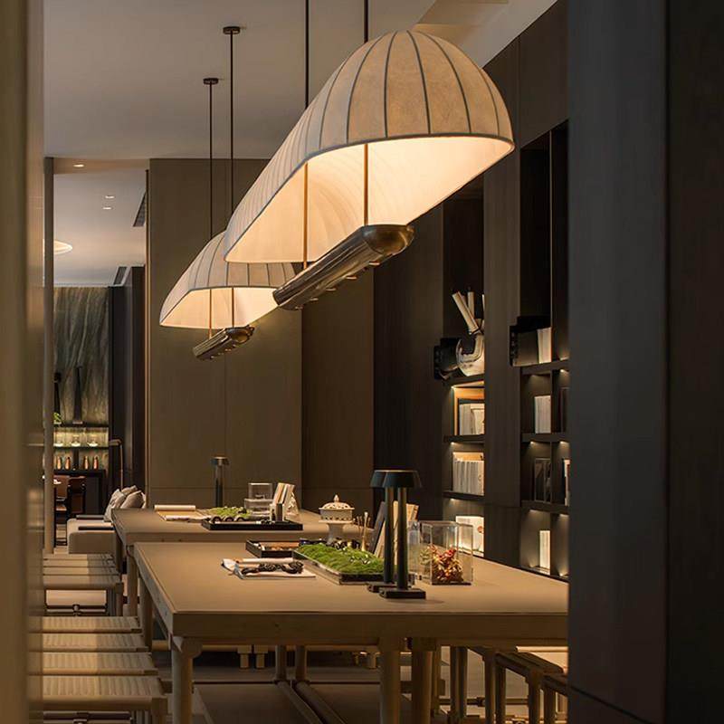 侘寂风前吊灯中古布艺酒店岛吧散座茶室咖啡店收银柜台餐饮长条灯,淘宝优惠券,粉丝福利购,淘宝优惠卷