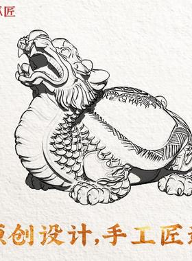 琢匠神兽霸下龙龟家居装饰摆件高级工艺品把玩件青铜小饰品手把件