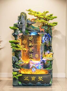 假山喷泉鱼缸客厅办公室循环流水摆件生财风水轮景观家居开 业送