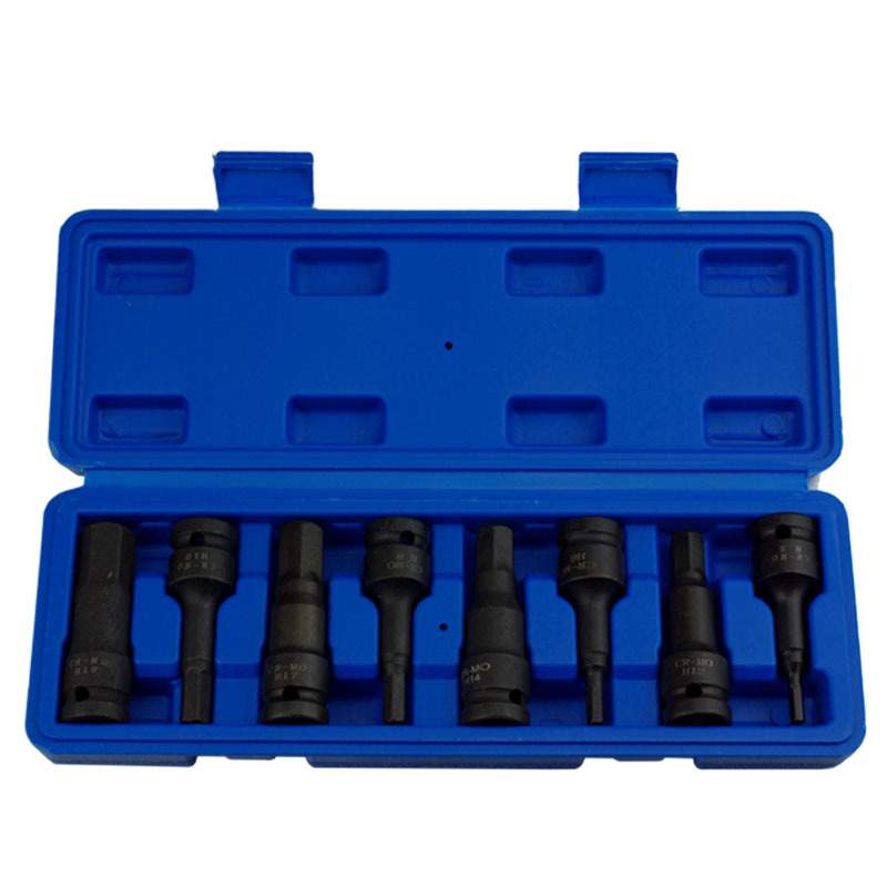 1/2大飞整体内六角批头8件套套装 风炮六角批头 铬钼钢连体批头 - 图3