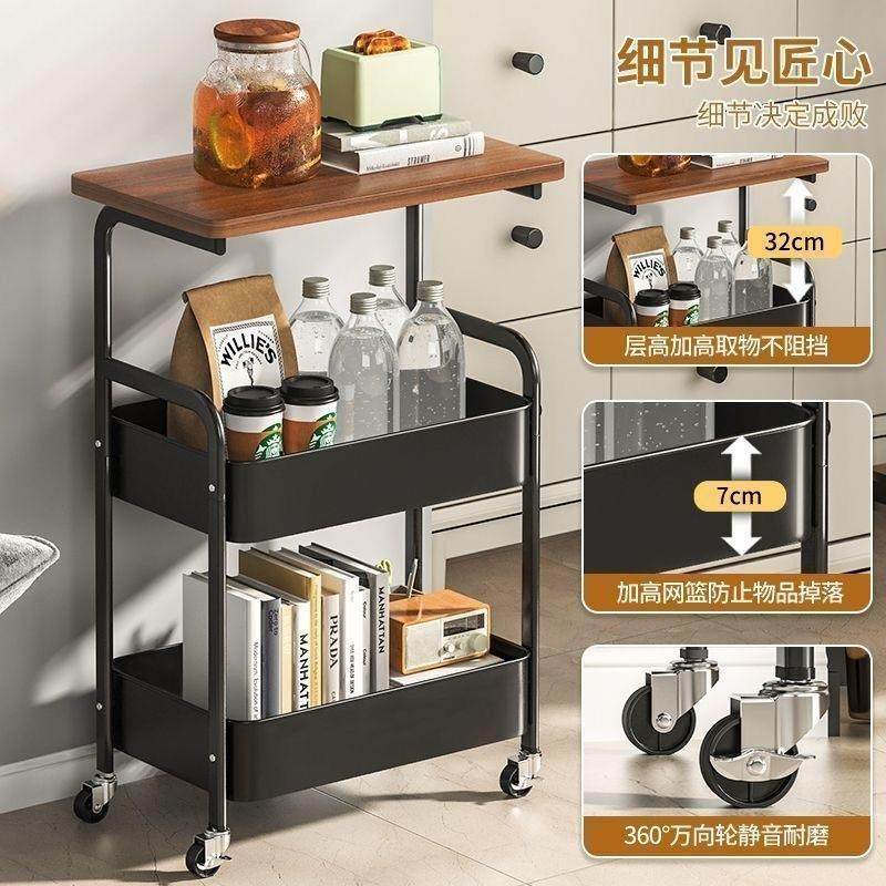 可移动茶几小推车双层边几客厅沙发收纳小桌子带轮茶桌卧室置物架,淘宝优惠券,粉丝福利购,淘宝优惠卷