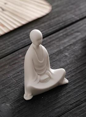 新中式无相佛小和尚陶瓷摆饰禅意人物工艺礼品摆饰客厅书房博古架