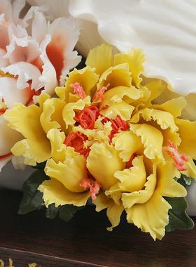 东方粘土白财富聚会开幕乔迁礼品陶瓷白菜工艺品博古货架带来财富