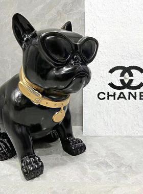 北欧法斗狗落地大摆件存钱罐家居客厅酒柜电视柜玄关装饰乔迁送礼