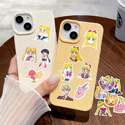 6张半切日漫美少女战士周边卡通Q萌表情包贴纸ins装饰手机壳笔记本背景墙保温杯平板吉他DIY颜值高防水贴贴画 - 图1