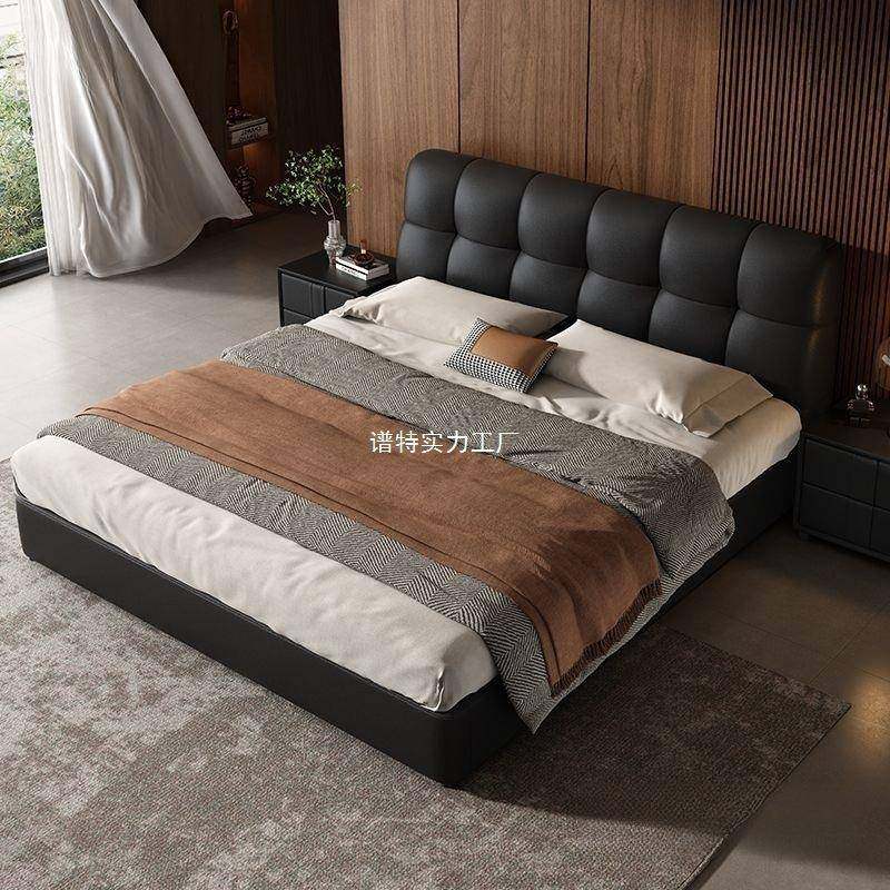 卧意式极简床主米代简约1.5小户型婚床黑色泡芙软包储BZY物现床,淘宝优惠券,粉丝福利购,淘宝优惠卷