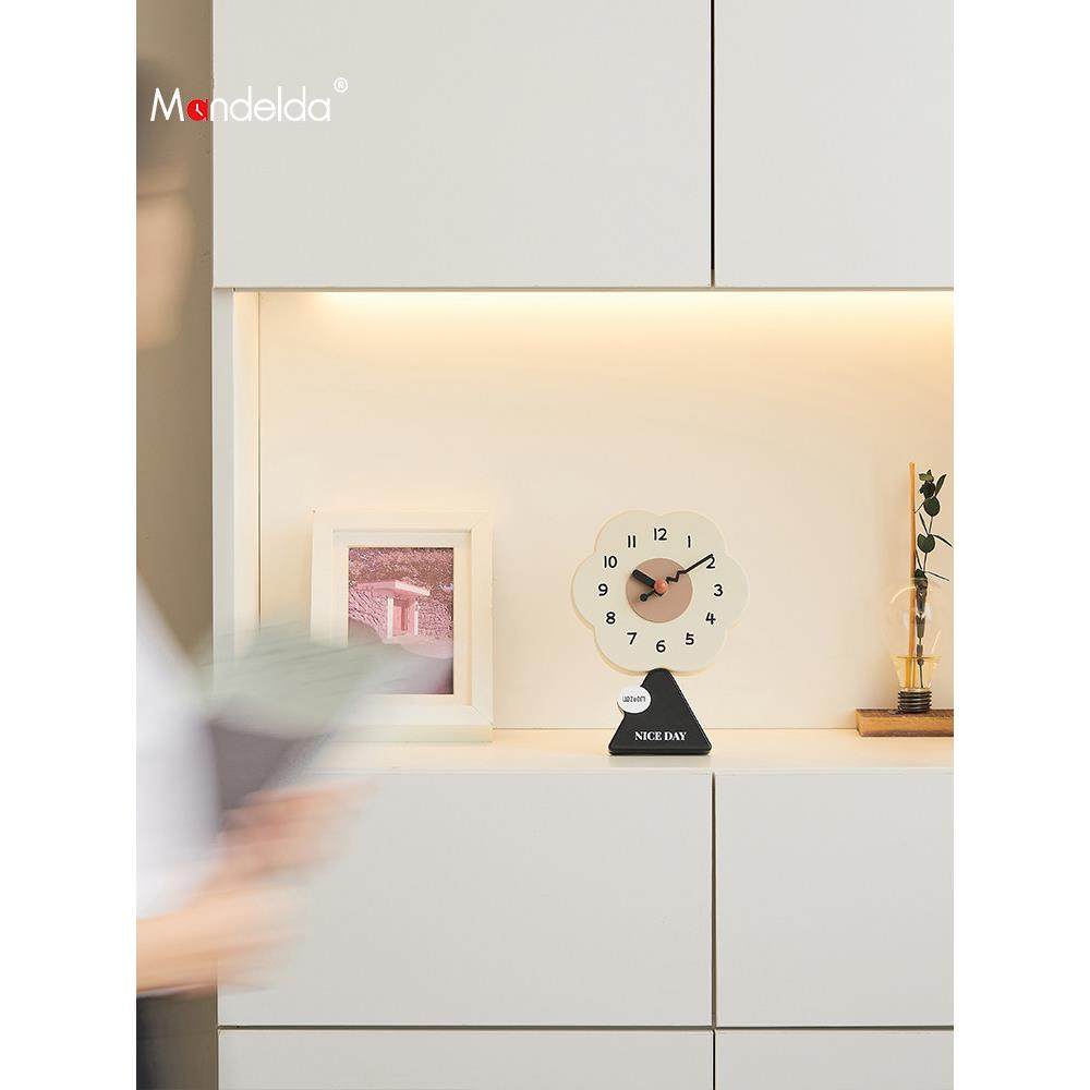 Mandelda家居客厅台式座钟简约桌面摆件玄关装饰电视柜时钟饰品,淘宝优惠券,粉丝福利购,淘宝优惠卷