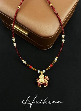 HUIKENA【钱多多】复古时尚精致手工红色滴釉福袋NA161