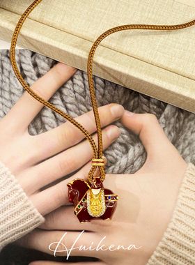 HUIKENA【唐马小福】原创秋冬彩色滴油珐琅唐马小众NA147