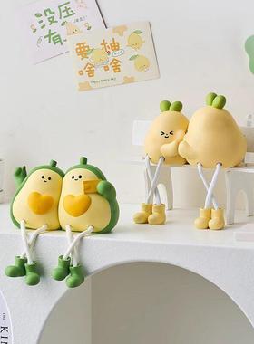 创意可爱吊脚娃娃小摆件家居装饰品客厅柜子隔板墙上置物架洞洞板