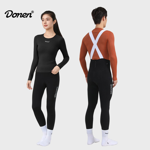 达恩秋冬季打底衫男女冬煦圆领长袖运动上衣保暖自行车骑行装备服 - 图3