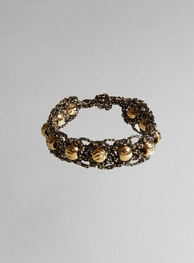 EPISSAGE月光石榴石宝石编织戒指