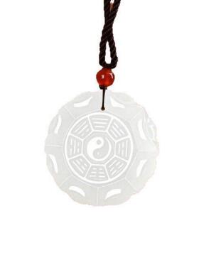 青岑琉璃太极八卦八宝莲花吊坠男女款八面来财项链圆形项坠挂件a7