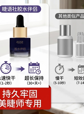 睫语社嫁接睫毛胶水粘合剂美睫胶伴侣速干加速剂持久加固剂定型液