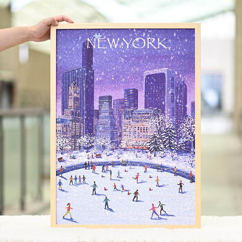 专业实木铝合金拼图相框5070简约现代装裱框1000片蓝色画框可定制,淘宝优惠券,粉丝福利购,淘宝优惠卷