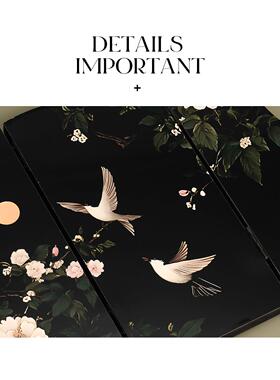 安曼古董花鸟装饰品覆古入口桌面屏风画客厅电视柜无障碍豪华画