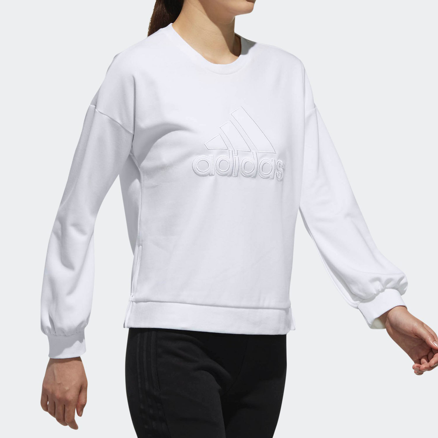 Adidas/阿迪达斯正品女装当季女子EMBY BOS针织套头衫卫衣 DT2357 - 图0