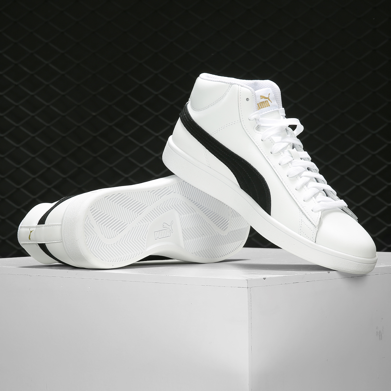 Puma/彪马正品 Smash v2 Mid 男女同款中帮休闲板鞋366924 - 图0