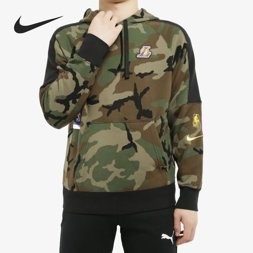 Nike/耐克正品湖人队男子运动休闲套头卫衣连帽衫BQ5030-图1