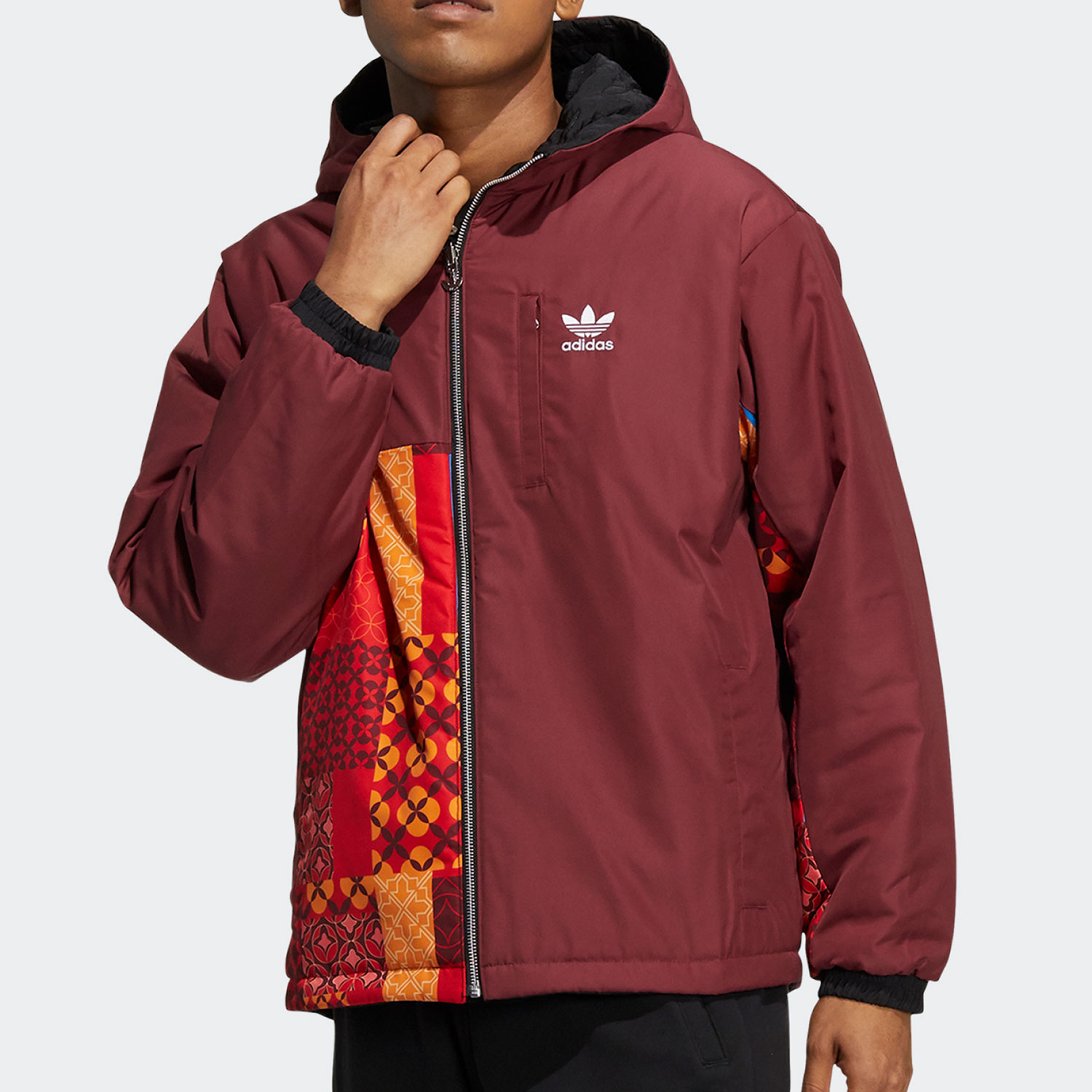 Adidas/阿迪达斯正品当季新款三叶草男子双面穿棉服 HD0330 - 图2