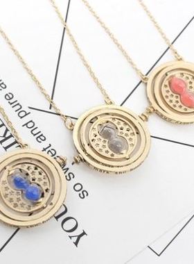 哈利波特挂件项链时光转换器可旋转沙漏情侣吊坠复古饰品礼品欧美