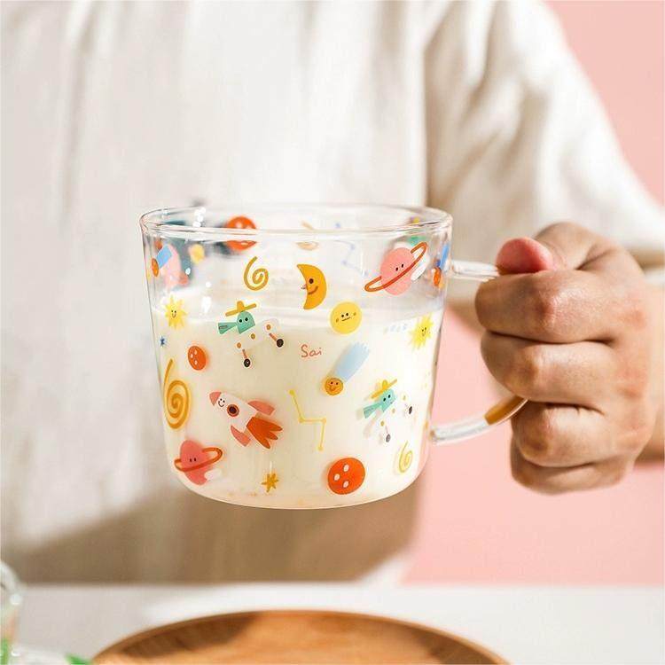 玩家 牛奶杯微波炉可加热专用杯子儿童早餐杯烘焙玻璃量杯带刻度,淘宝优惠券,粉丝福利购,淘宝优惠卷