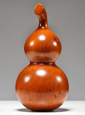 花梨木雕葫芦实木质葫芦摆件客厅家居装饰玄关桌面摆设开 业送礼