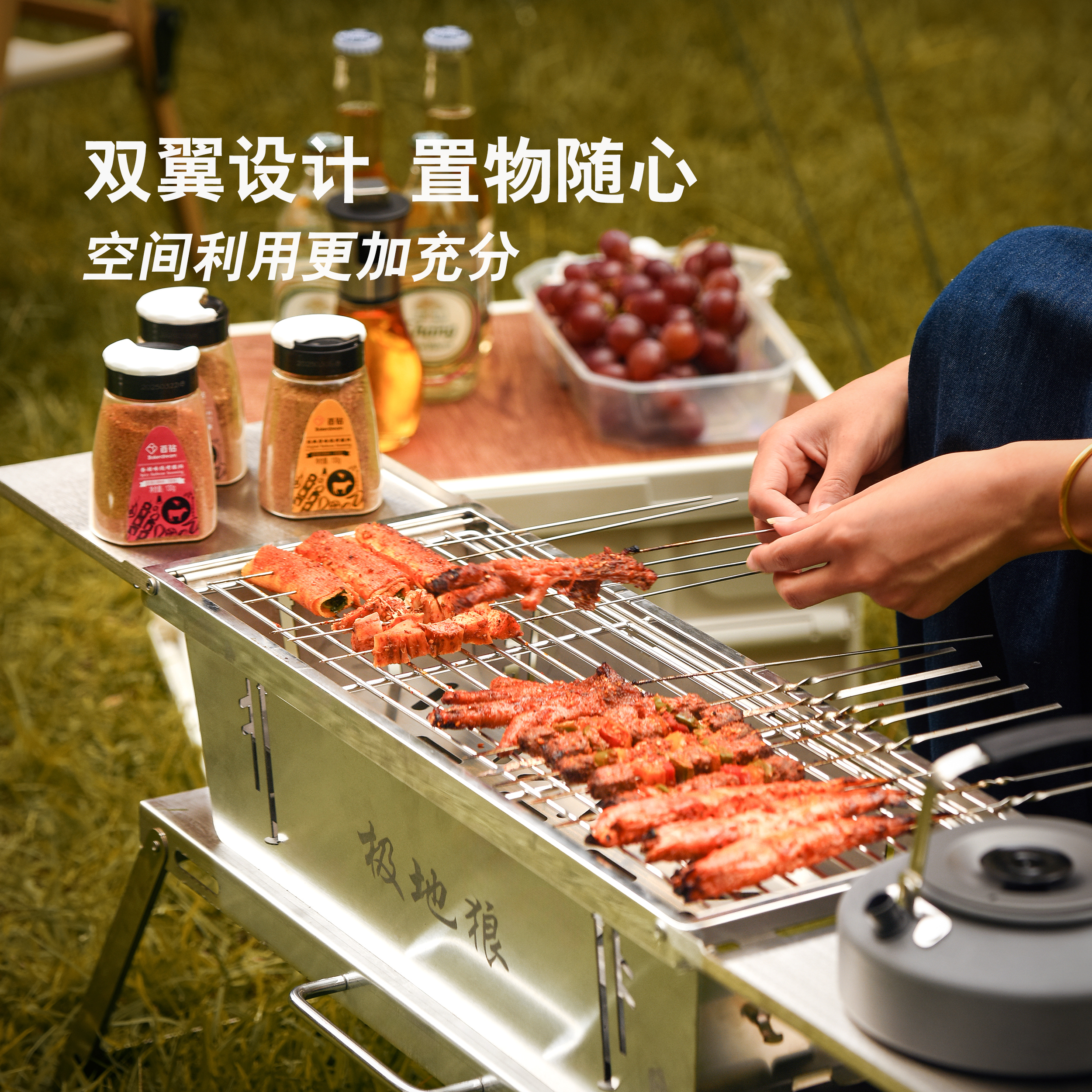 Factory direct sales real stainless steel portable barbecue grill