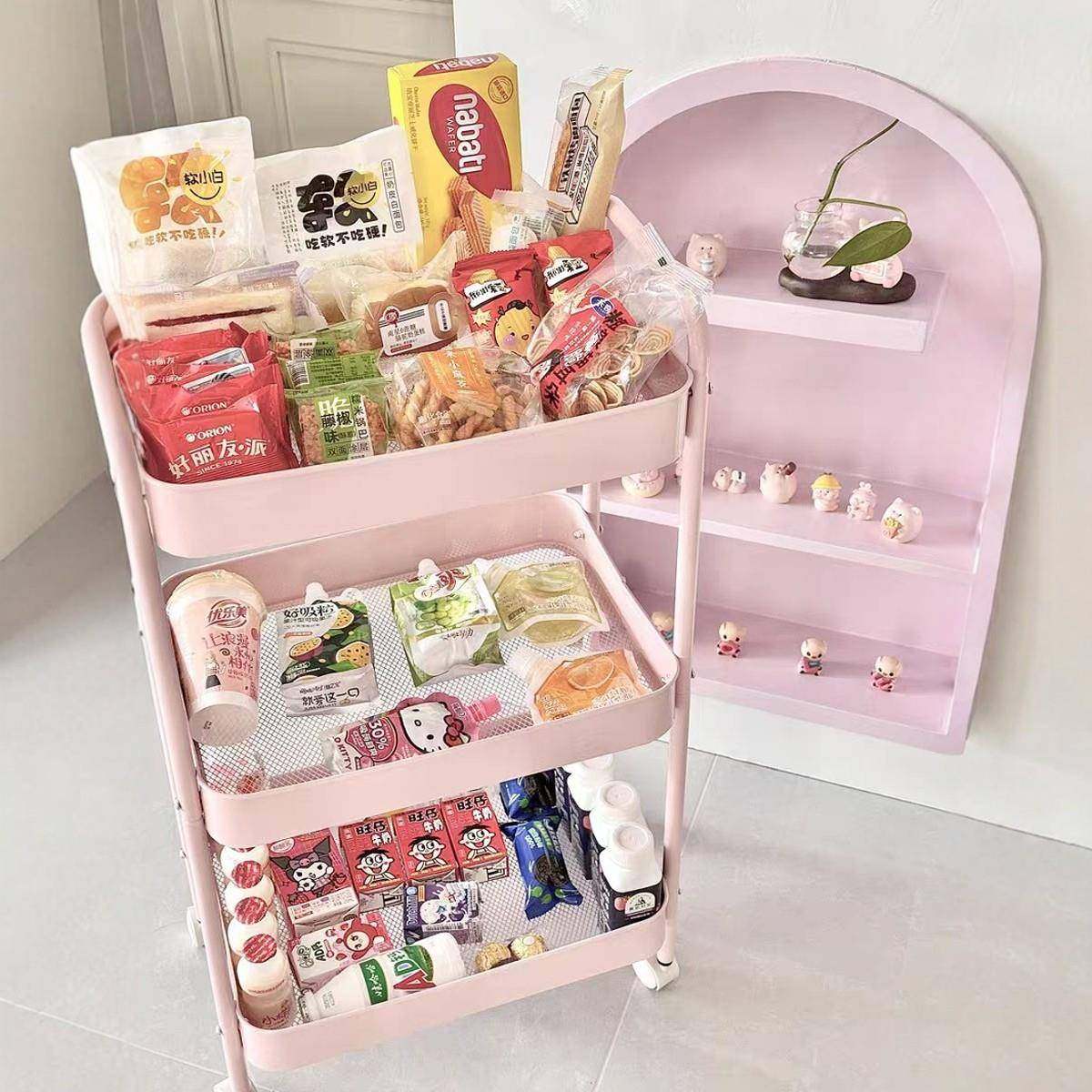 家用收纳小无品牌/边推车客厅多层零食校移动几学学生书画包笔图,淘宝优惠券,粉丝福利购,淘宝优惠卷