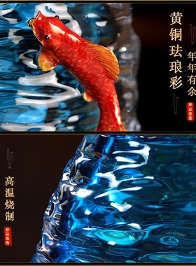 轻奢琉璃花瓶摆件高级感水晶玻璃客厅玄关电视酒柜高档乔迁装饰品