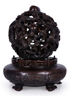 纯铜九转乾坤青龙鼎招财鼎摆件牛转乾坤客厅书房室时来运转炉摆件