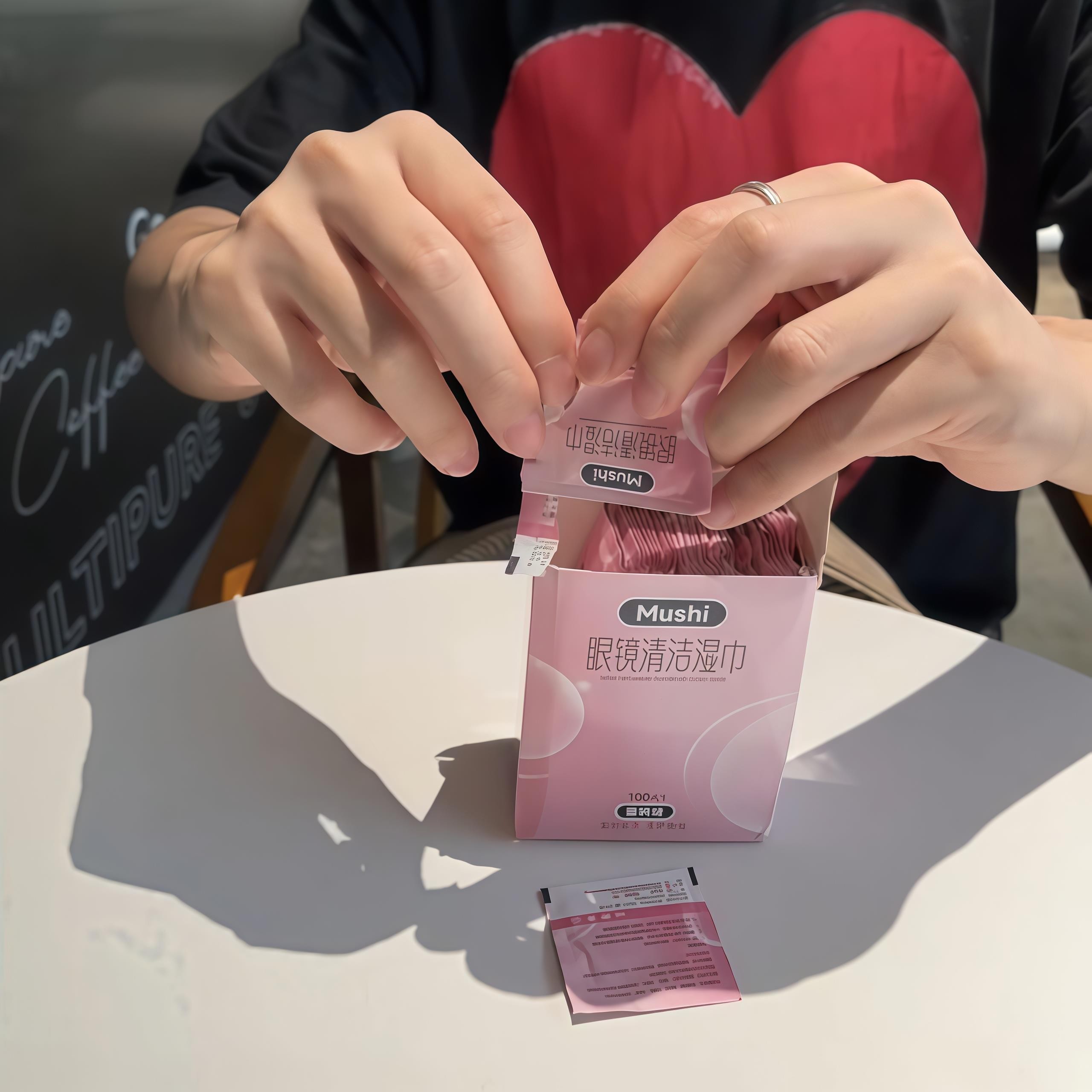 【整蛊同桌】眼镜清洁湿巾一次性眼镜布不伤镜片整蛊朋友抽象仿真 - 图1