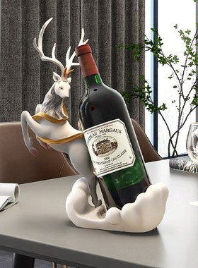 福鹿红酒架c摆件酒柜装饰品客厅展示柜餐边柜高档酒托乔迁开业礼