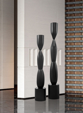 酒店大堂过道玄关k落地摆件门店橱窗木雕装饰品楼梯角雕塑艺术装