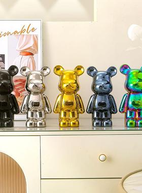 陶瓷存钱罐暴力熊酒柜装饰品摆件现代轻奢客厅家居电视柜玄关客厅