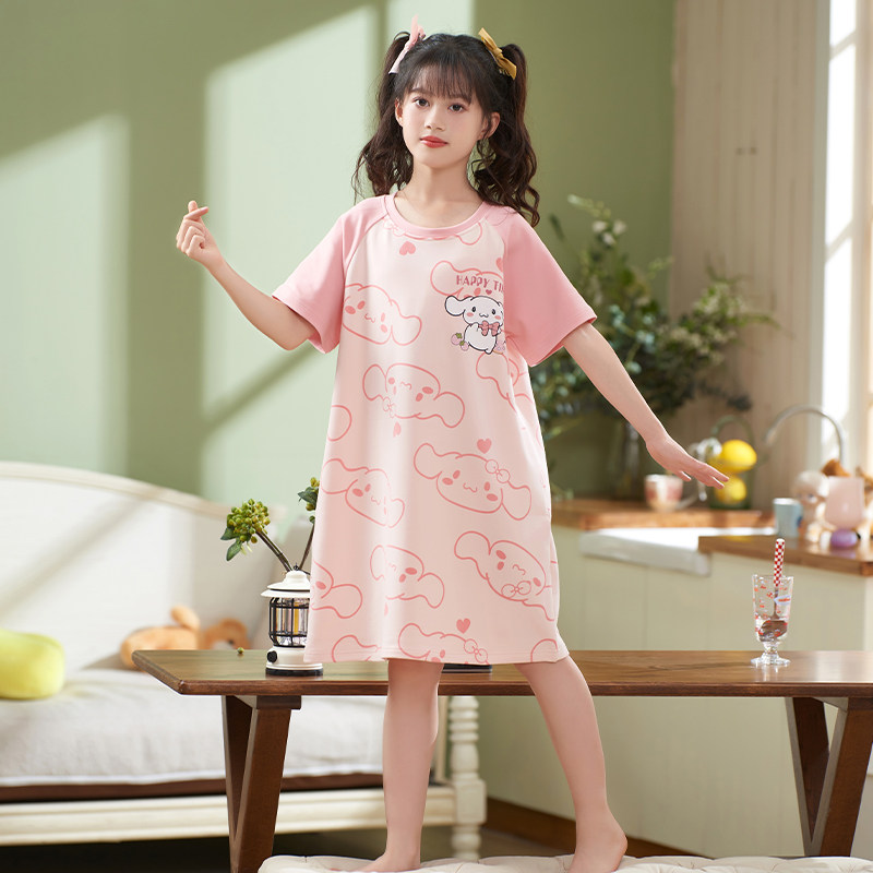 女童睡裙夏款公主风儿童睡衣2023新款纯棉夏季薄款女孩夏天中大童,淘宝优惠券,粉丝福利购,淘宝优惠卷
