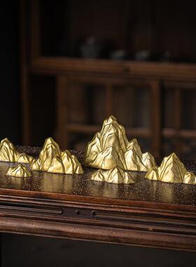 中式禅意茶室桌面装饰陶瓷假山摆件家居玄关电视柜枯山水沙盘造景