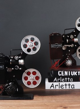 创意复古老式支架摄影机放映机模型怀旧拍摄道橱窗装饰工艺品摆件
