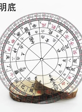 简易八卦二十四山立极尺罗盘测量绘图定位仪亚克力透明板立极规