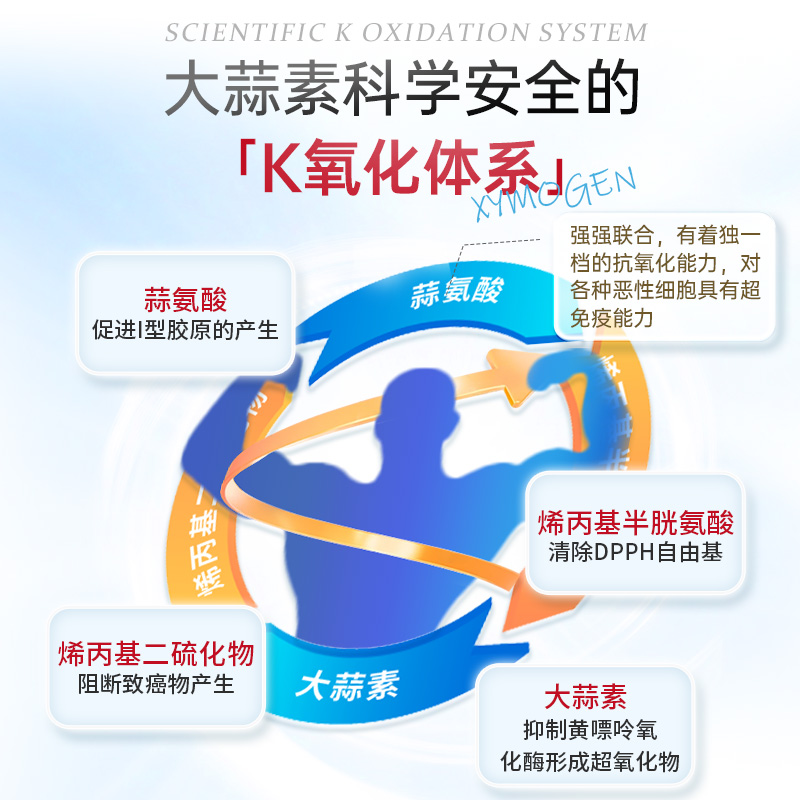 健式XYMOGEN大蒜素进口无味增强免疫心血管保健抗氧化胶囊90粒