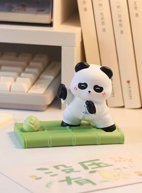 创意熊猫手机支架可爱周边文创办公桌面装饰摆件男女生生日小礼物