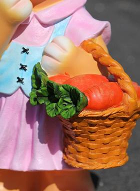 花园装饰 庭院 创意卡通兔子摆件景观动物树脂工艺品装饰摆件户外