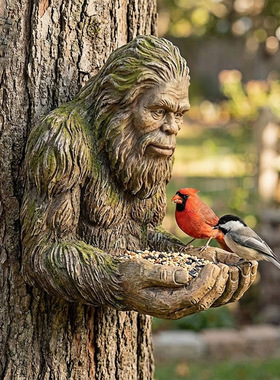 新品Bigfoot Tree Bird Feeder大脚怪树喂鸟器花园户外装饰品